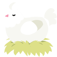 A white chicken with a head pattern