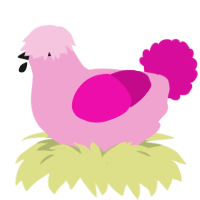 berry, a pink and fuchsia chicken