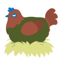A olive and russet chicken with a head pattern