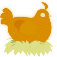 A gold chicken with a lace pattern
