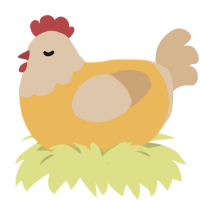 A honey and beige chicken with a head pattern