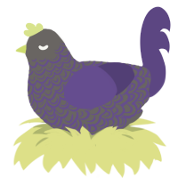 A grey and overcast chicken with a double-lace pattern