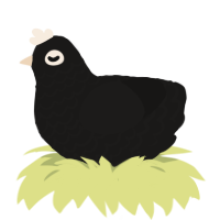 A sable chicken with a lace pattern