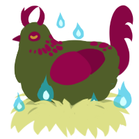 A olive and maroon chicken with a neck-speckle pattern
