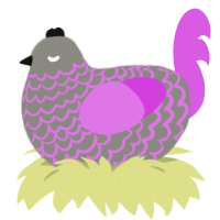A ash and orchid chicken with a lace pattern