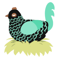 (unnamed), a black and mint chicken with a lace pattern