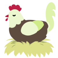 A bark and apple chicken with a head pattern