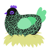 A black and spring chicken with a double-lace pattern