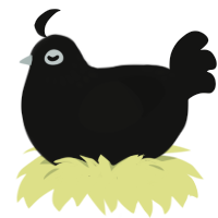 A black chicken with a neck-speckle pattern
