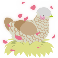 A white and beige chicken with a lace pattern