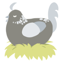 A ash and mist chicken with a neck-speckle pattern