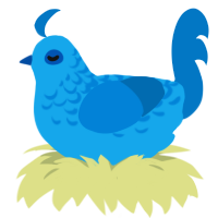 A sky and sapphire chicken with a half-lace pattern