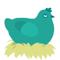 A turquoise chicken
