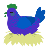 A indigo and ultramarine chicken with a half-lace pattern