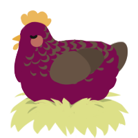 A wine and bark chicken with a half-lace pattern