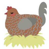 A brown and ash chicken with a lace pattern