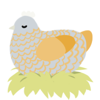 Greyson, a mist and honey chicken with a lace pattern