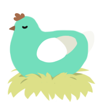 A mint and white chicken