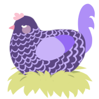 A overcast and lilac chicken with a lace pattern