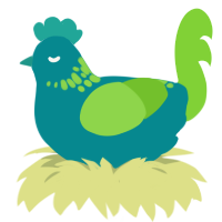 (unnamed), a teal and grass chicken with a neck-speckle pattern
