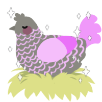 A ash and lavender chicken with a lace pattern