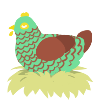 A spring and russet chicken with a lace pattern