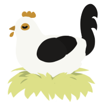 (unnamed), a white and sable chicken