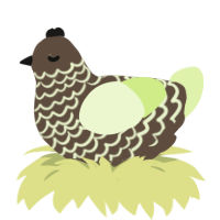 A bark and apple chicken with a lace pattern