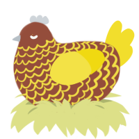 popcorn chicken, a russet and yellow chicken with a lace pattern