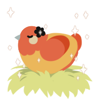 MAGMA HAD A BABY, a honey and vermilion chicken with a head pattern