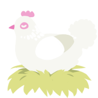 Pink princess, a white chicken with a neck-speckle pattern