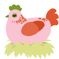 Watermelon, a rose and vermilion chicken with a neck-speckle pattern