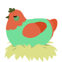 A spring and vermilion chicken with a head pattern