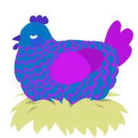 (unnamed), a sapphire and amethyst chicken with a lace pattern