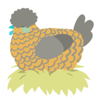 A honey and ash chicken with a lace pattern