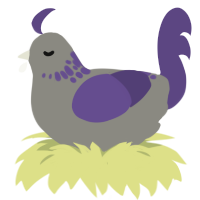 A ash and overcast chicken with a neck-speckle pattern
