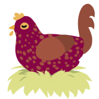 diseased kidney, a maroon and russet chicken with a speckle pattern