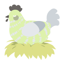 Cobbler, a apple and mist chicken with a bar pattern