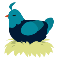 A tumblr and sea chicken with a head pattern