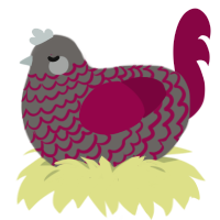 (unnamed), a grey and maroon chicken with a lace pattern