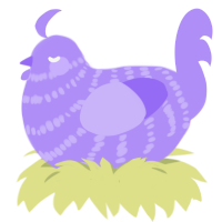 A lilac chicken with a bar pattern