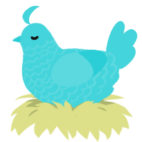 A aqua chicken with a lace pattern