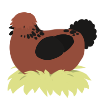 A russet and sable chicken with a neck-speckle pattern