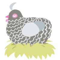A ash and mist chicken with a lace pattern