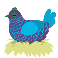 A overcast and cerulean chicken with a lace pattern
