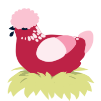 (unnamed), a crimson and rose chicken with a neck-speckle pattern