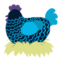 A tumblr and cerulean chicken with a lace pattern