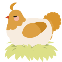 A cream and orange chicken with a head pattern
