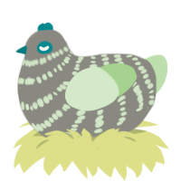 A ash and gluppy chicken with a bar pattern