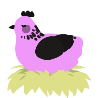 Burnt Strawby Cream, a lavender and sable chicken with a neck-speckle pattern